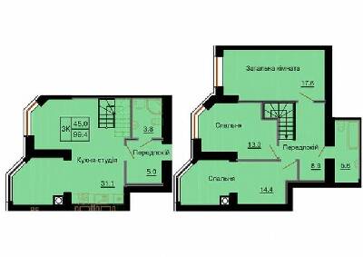 Двухуровневая 99.4 м² в ЖК София Клубный от 30 000 грн/м², с. Софиевская Борщаговка