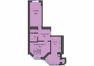 2-кімнатна 65.3 м² в ЖК Софія Резіденс від 35 000 грн/м², с. Софіївська Борщагівка