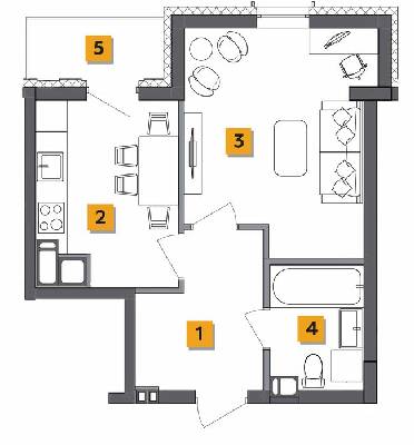1-кімнатна 34.87 м² в ЖК Basa city від 19 800 грн/м², с. Ходосівка