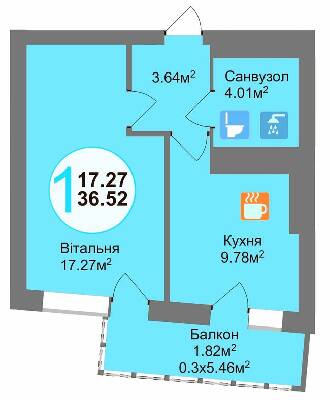 1-комнатная 36.52 м² в ЖК Эко-дом на Тракте 3 от 20 600 грн/м², с. Лисиничи