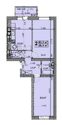 2-кімнатна 63.3 м² в ЖК Нова Конча-Заспа від 26 000 грн/м², с. Ходосівка