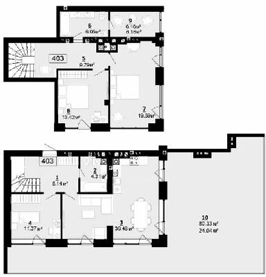 Дворівнева 133.35 м² в ЖК City Lake від 16 500 грн/м², с. Шевченкове