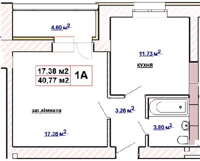 1-кімнатна 40.77 м² в ЖК Чабани 2 від 18 000 грн/м², смт Чабани