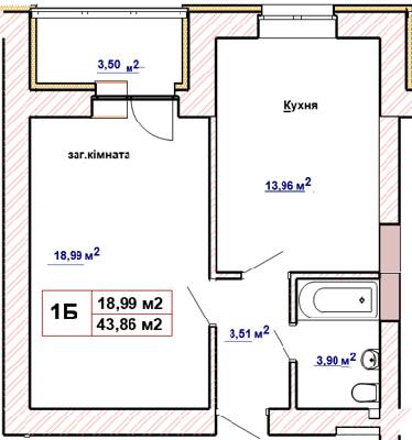 1-кімнатна 43.86 м² в ЖК Чабани 2 від 18 000 грн/м², смт Чабани