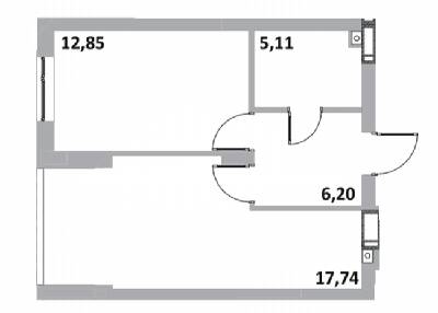 1-кімнатна 42.5 м² в ЖК Green Side від 22 500 грн/м², м. Ірпінь