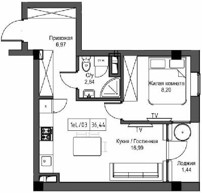 1-кімнатна 36.44 м² в ЖМ ARTVILLE від 23 650 грн/м², смт Авангард