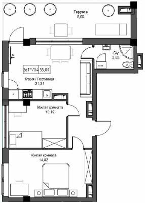 2-кімнатна 55 м² в ЖМ ARTVILLE від 17 550 грн/м², смт Авангард