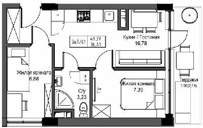 2-кімнатна 36.41 м² в ЖМ ARTVILLE від 17 550 грн/м², смт Авангард