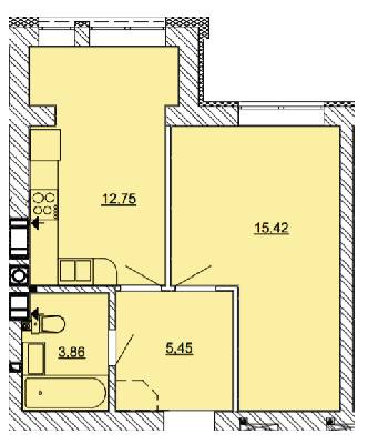 1-кімнатна 37.48 м² в ЖК Найкращий квартал від 24 250 грн/м², м. Ірпінь