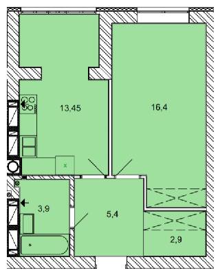 1-кімнатна 42.05 м² в ЖК Найкращий квартал від 24 250 грн/м², м. Ірпінь