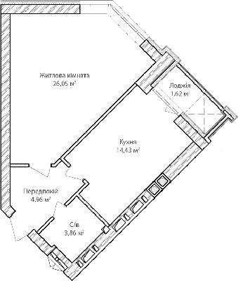 1-кімнатна 50.91 м² в ЖК Синергія Сіті від 29 000 грн/м², м. Ірпінь