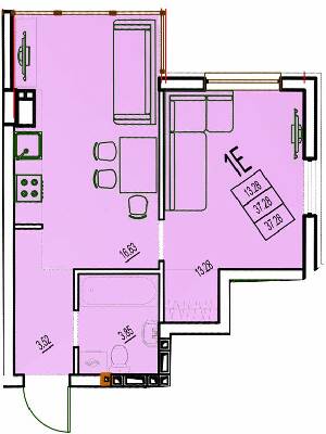 1-кімнатна 37.28 м² в ЖК DERBY Style House від 27 250 грн/м², Одеса