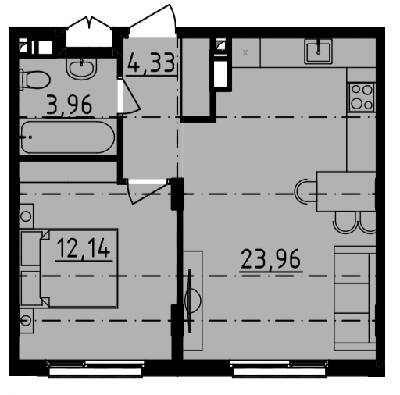 1-кімнатна 44.4 м² в ЖК DERBY Style House від 29 100 грн/м², Одеса