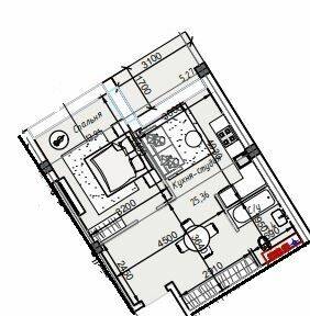 1-кімнатна 44.25 м² в ЖК ITown від 37 950 грн/м², Одеса