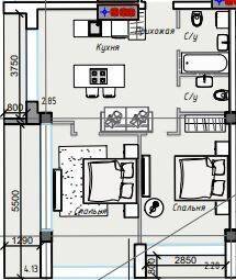 2-кімнатна 60.02 м² в ЖК ITown від 35 200 грн/м², Одеса