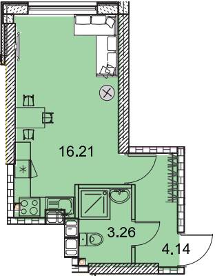 Студія 24.17 м² в ЖК Manhattan від 23 150 грн/м², Одеса