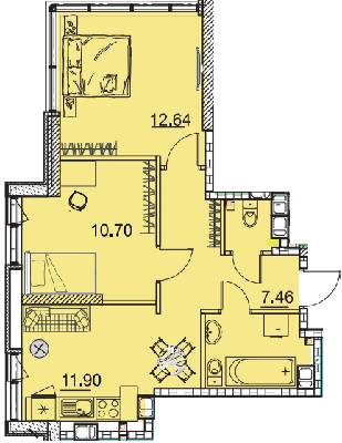 2-кімнатна 50.5 м² в ЖК Manhattan від 22 300 грн/м², Одеса