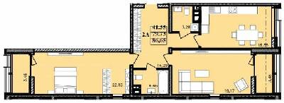 2-кімнатна 86.65 м² в ЖК Modern від 26 950 грн/м², Одеса