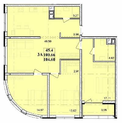 3-кімнатна 104.6 м² в ЖК Modern від 19 850 грн/м², Одеса