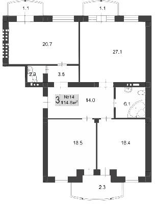 3-кімнатна 114.8 м² в ЖК Palais Royal (Зелений Мис) від 27 050 грн/м², с. Крижанівка