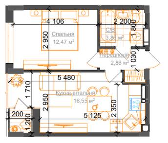 1-кімнатна 36.46 м² в ЖК Гостомель Residence від 22 000 грн/м², смт Гостомель