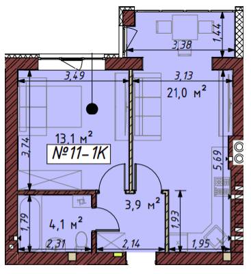 1-кімнатна 42.1 м² в ЖК Гостомельські Липки-5 від 12 500 грн/м², смт Гостомель