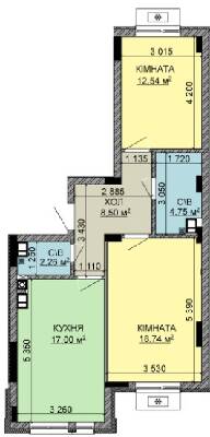 2-кімнатна 63.79 м² в ЖК Найкращий квартал-2 від 23 400 грн/м², смт Гостомель