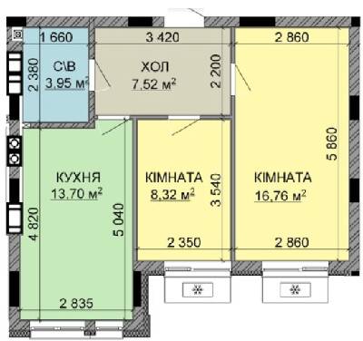 2-кімнатна 50.25 м² в ЖК Найкращий квартал-2 від 21 000 грн/м², смт Гостомель