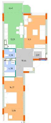 2-кімнатна 77.07 м² в ЖК На Прорізній від 24 300 грн/м², смт Гостомель