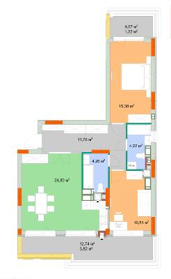 2-кімнатна 76.3 м² в ЖК На Прорізній від 24 300 грн/м², смт Гостомель