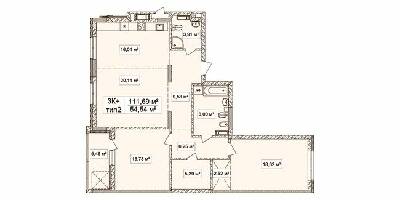 3-кімнатна 111.69 м² в ЖК Лук'янівський каскад від 35 188 грн/м², Київ