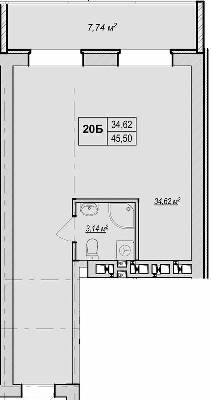 1-кімнатна 45.5 м² в ЖК Метро парк від 22 500 грн/м², Київ