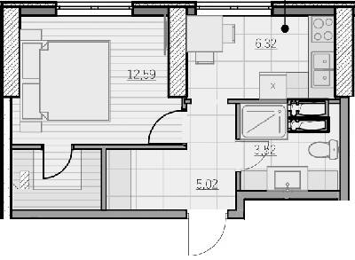 1-комнатная 27.45 м² в ЖК Парк Хиллс (Молодежная инициатива) от 22 050 грн/м², Киев