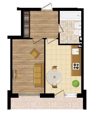 1-кімнатна 38.6 м² в ЖК Золота Ера від 22 300 грн/м², с. Крижанівка
