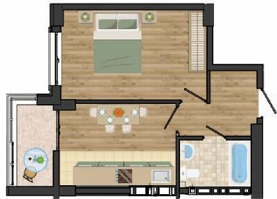 1-кімнатна 37.8 м² в ЖК Золота Ера від 20 650 грн/м², с. Крижанівка