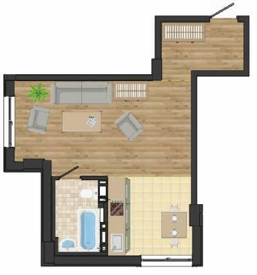 1-кімнатна 37.5 м² в ЖК Золота Ера від 20 650 грн/м², с. Крижанівка