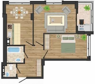 2-кімнатна 63.4 м² в ЖК Золота Ера від 19 250 грн/м², с. Крижанівка