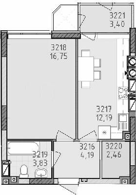 1-комнатная 41.14 м² в ЖК Лесная сказка 2 от 31 000 грн/м², Киев