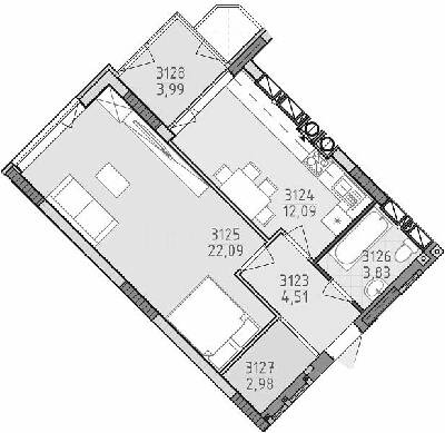 1-комнатная 47.5 м² в ЖК Лесная сказка 2 от 31 000 грн/м², Киев