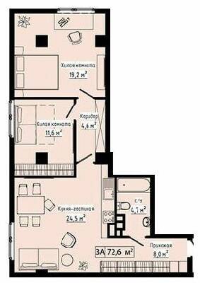 1-кімнатна 72.6 м² в ЖК Курортний від 25 400 грн/м², Одеса