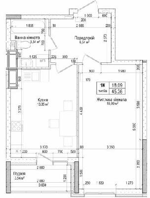 1-кімнатна 45.36 м² в ЖК Атлант на Київській від 21 500 грн/м², м. Бровари