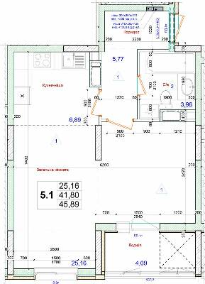 1-кімнатна 45.89 м² в ЖК Олімпійський від 22 100 грн/м², м. Бровари