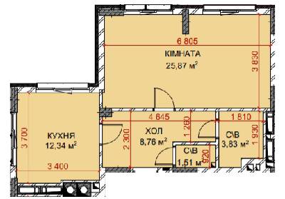 1-кімнатна 52.31 м² в ЖК Riverside від 29 000 грн/м², с. Погреби