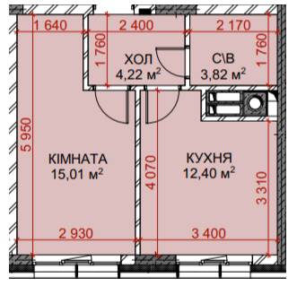 1-кімнатна 35.45 м² в ЖК Riverside від 34 500 грн/м², с. Погреби