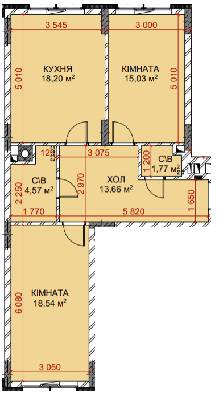 2-кімнатна 71.77 м² в ЖК Riverside від 34 000 грн/м², с. Погреби