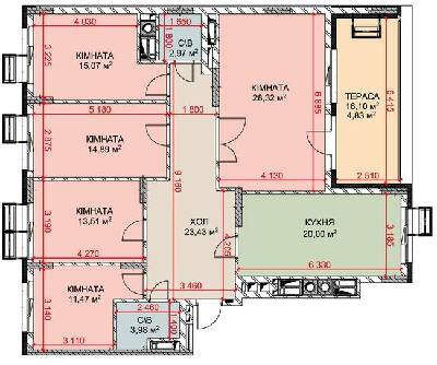 5+ кімнат 138.47 м² в ЖК Riverside від 38 800 грн/м², с. Погреби