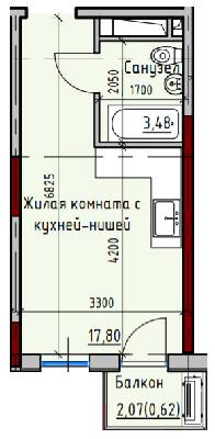 1-кімнатна 21.53 м² в ЖК Простір Eco City (Простір на Радісній від 19 000 грн/м², Одеса