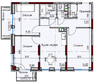 3-кімнатна 73.76 м² в ЖК Простір Eco City (Простір на Радісній від 22 800 грн/м², Одеса
