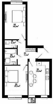 2-кімнатна 60.7 м² в ЖК Білий Шоколад.Center від 22 500 грн/м², с. Білогородка