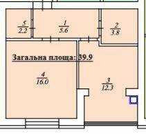 1-комнатная 39.9 м² в ЖК Дмитровский от 15 500 грн/м², с. Дмитровка